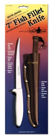 S133N-7C Sani-Safe Fillet Knife 7" fillet knife w/leather sheath, carded EACH