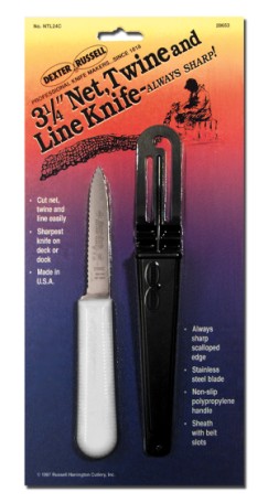 NTL24C Sani-Safe Line Knife 3 1/4" net, twine, line knife w/shth., carded EACH