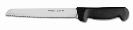 P94803B Russell International Bread Knife 8" scalloped bread knife, black hdl. EACH