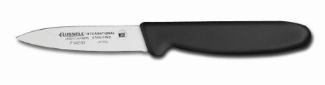 P94843B Russell International Parer Paring Knife 3 1/8" tapered pt. parer, black hdl. EACH