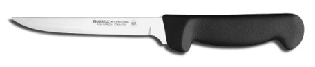 P94821B Russell International Boning Knife 6" stiff nar. boning knife, black hdl. EACH